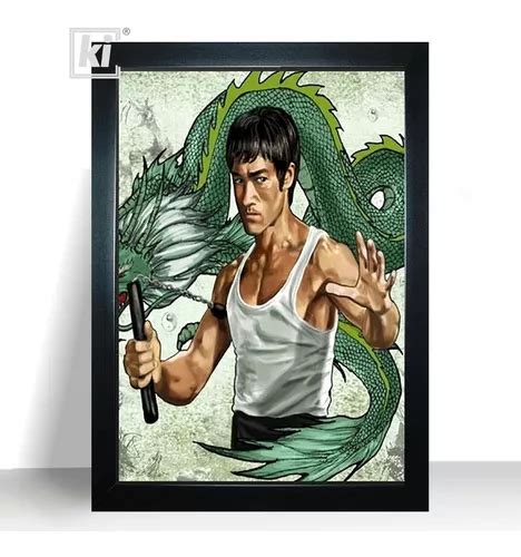 Quadro De Parede Moldura X Cm Ator Bruce Lee Arte Parcelamento Sem