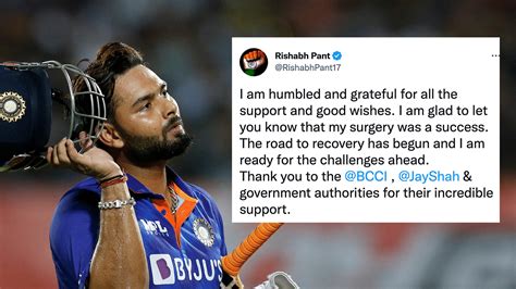 Rishabh Pant Shares Update After Surgery Says Ready For The