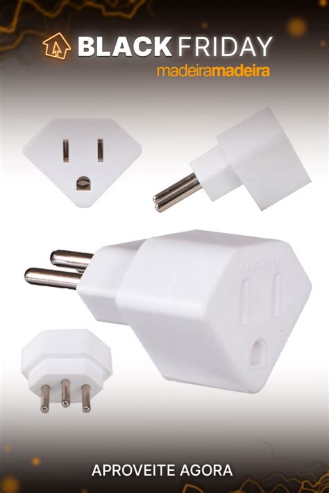 Adaptador Tomada Americana Brasileira Pinos A Branco Margirius