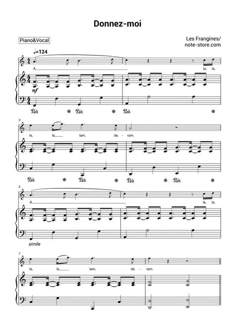 Les Frangines Donnez Moi Sheet Music For Piano Pdf Piano Vocal