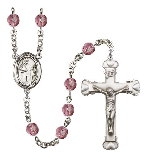 Saint Brendan The Navigator Patron Saint Rosary Scalloped Crucifix