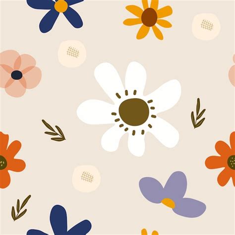 Premium Vector | Seamless pattern with cute flowers Vector illustration