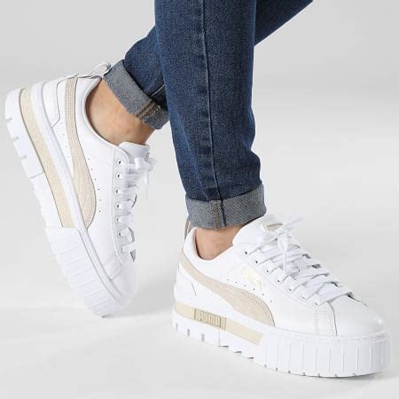 Puma Baskets Femme Mayze Lth White Peyote