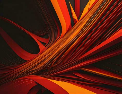 Ai Generated Abstract Background With Red And Orange Curved Lines