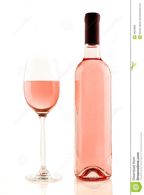 Bottle And Glass Of Rose Wine Isolated Stock Image Image Of Classic Natural 38533869