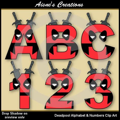 Alfabeto De Deadpool Etsy España