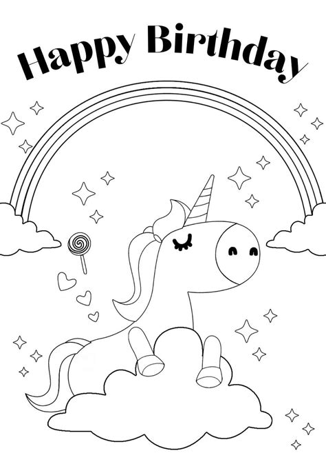 14 Unbelievable Unicorn Coloring Pages And Cards Free — Printbirthday Cards