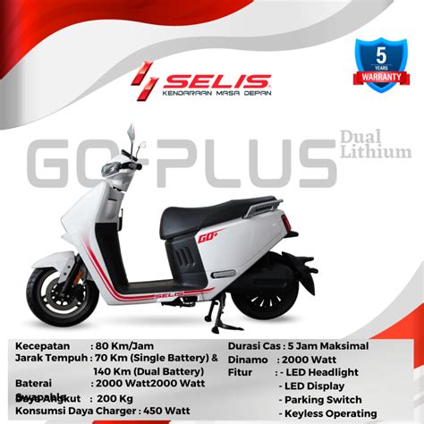 Jual Selis Go Plus Sepeda Motor Listrik Selis Go Plus V Ah Molis