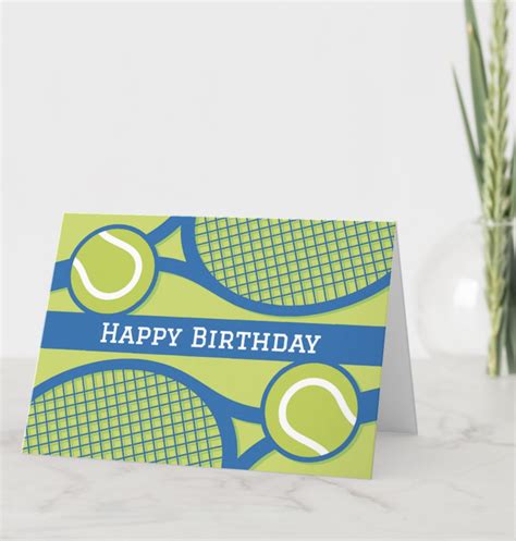 Happy Birthday Card For Tennis Player Or Coach Zazzle Birthday