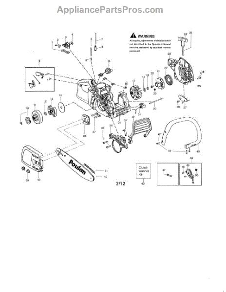 Parts For Poulan P3816 Type 1 Chassis Bar Handle Parts