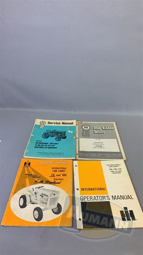 Ihc Cub Cadet Operator S Manuals Aumann Auctions Inc