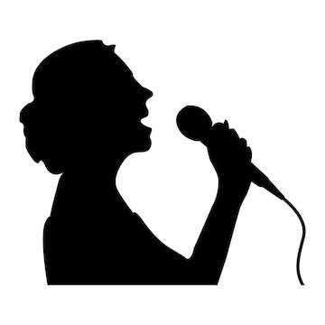 Premium Vector | Singing woman icon holding mix illustration design