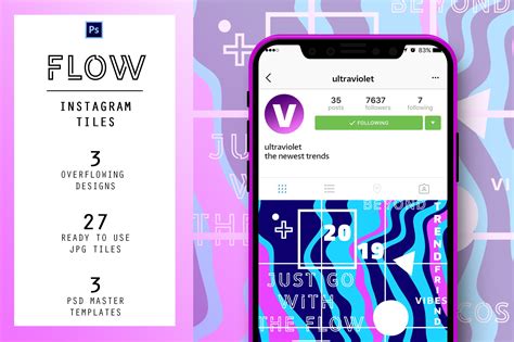FLOW Instagram Tiles | Social Media Templates ~ Creative Market