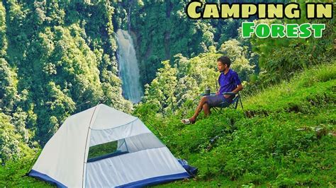 Solo Camping In Forest Camping Near Waterfall Uttarakhand Forest Camping Tejas Camping