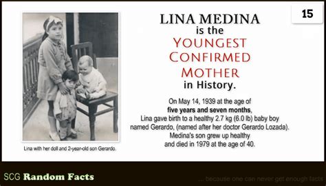 SCG RANDOM FACTS: RANDOM FACT #15 - LINA MEDINA is the YOUNGEST CONFIRMED MOTHER in History