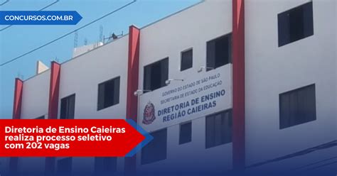 Diretoria De Ensino Caieiras SP Realiza Processo Sele