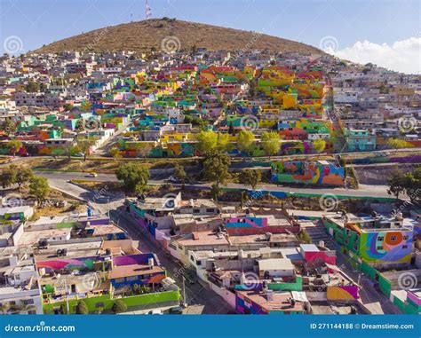 Colorful Buildings In Cubitos District In Pachuca Hidalgo State