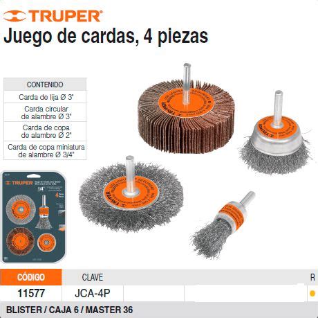 JUEGO DE CARDAS P TALADRO 4 PZAS TRUPER 11577 Triplay y Herrajes López