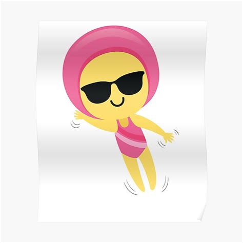 "Swim Girl Emoji " Poster for Sale by HippoEmo | Redbubble