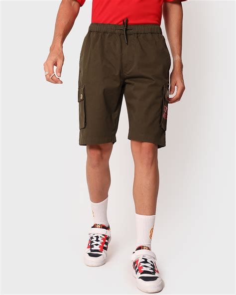 Buy Total Mess Black Cargo Shorts For Men Green Online At Bewakoof