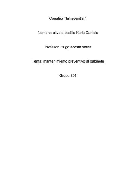 Mantenimiento Preventivo Del Gabinete PDF Descarga Gratuita