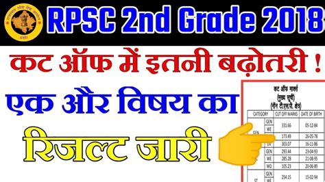 Rpsc Nd Grade Final Result Declare Rpsc Nd Grade Cut Off Mark S