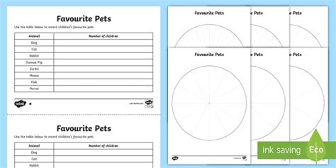 Pie Charts Differentiated Worksheets Ks Primary Resource