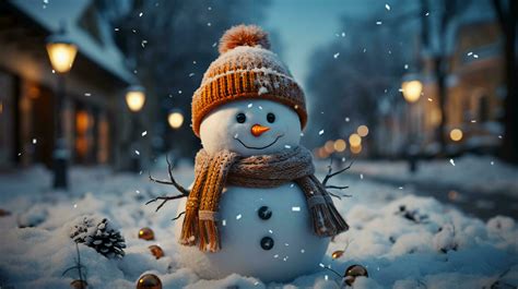 Beautiful winter snowman for New Year and Christmas 30201671 Stock Photo at Vecteezy