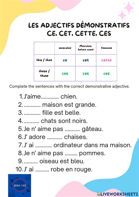 2312364 Les Adjectifs Démonstratifs Ce Cet Cette Ces