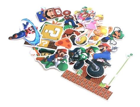 Set Stickers Calcomanias Super Mario Bros Nintendo Luigi Mercadolibre