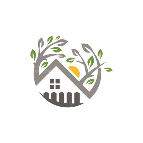 House Village Logo House Logo Design House Logo Icon Tree Logo Design