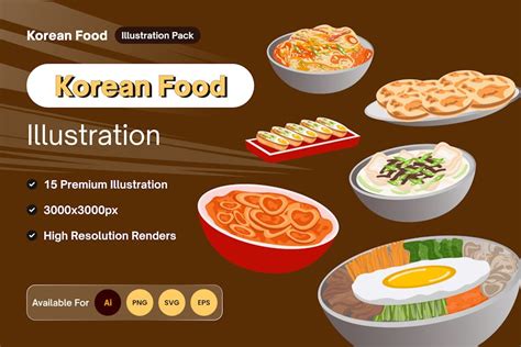 Korean Food Illustration, Graphics - Envato Elements