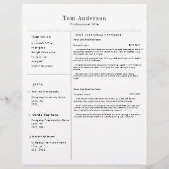 Modern Professional Resume Template Zazzle