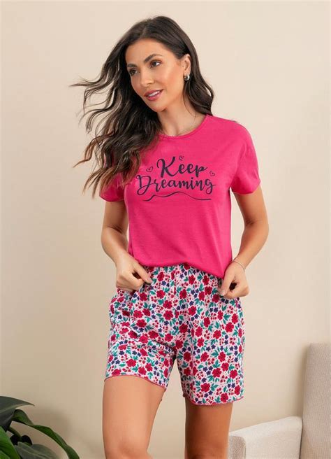 Pijama Floral Lúdico Em Malha Alma Dolce