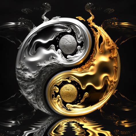 Gold And Silver Yin And Yang Yin Yang Art Yin Yang Images Ying Yang Art