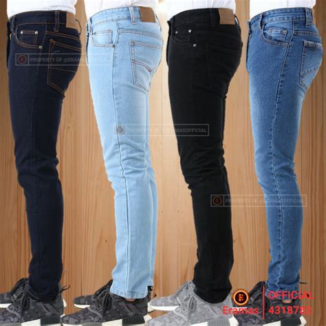 Jual Celana Jeans Panjang Pria Cowok Dewasa Slim Fit Pensil Slimfit