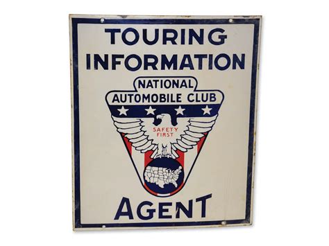 National Automobile Club Touring Information Agent Sign Auburn Spring