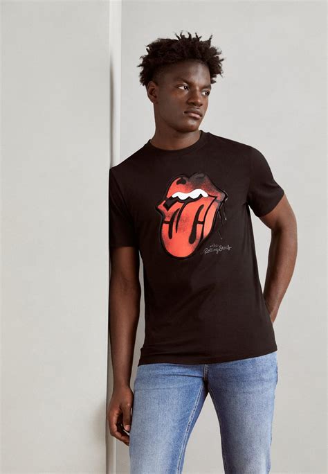 Antony Morato Rolling Stones Regular Fit With Matt Plastic And Rubber Print Printtipaita