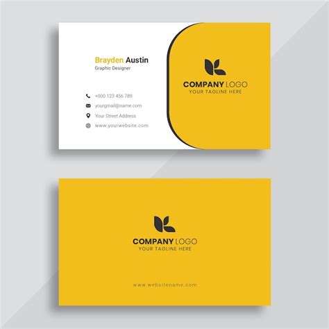 Premium Psd Professional Business Card With Yellow And Black Details