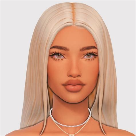 Straight Hair Maxis Match Edition Part In Sims Hair Sims Hot Sex Picture