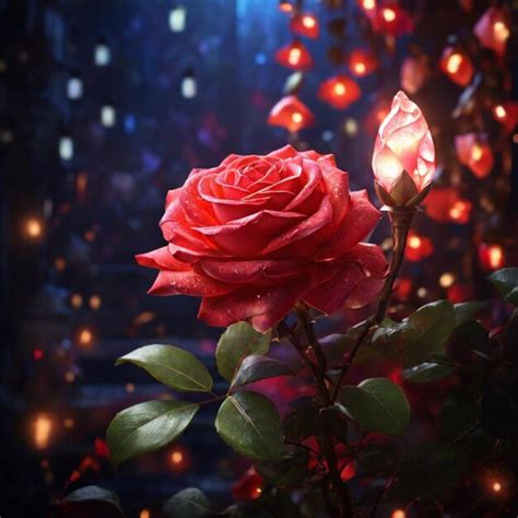 Premium Photo A Beautiful Red Magical Jasmine Rose With Magical