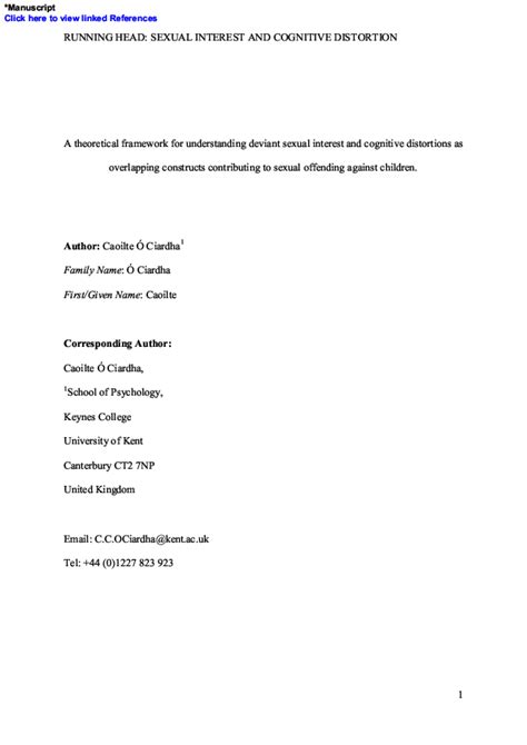 Pdf A Theoretical Framework For Understanding Deviant Sexual Interest