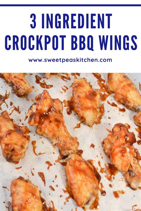 3 Ingredient Crockpot Bbq Wings Recipe Hot Sauce Chicken Chicken Wings Crockpot Bbq Wings