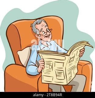 Grandfather Reading The Newspaper Stock Vector Image Art Alamy