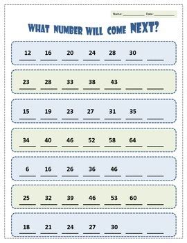 Skip-counting (increasing patterns) worksheets! by Stacey Kotsa | TpT