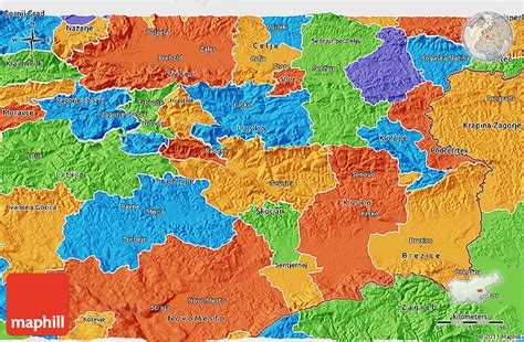 Political 3D Map of Sevnica