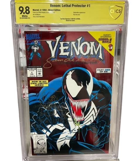 Venom Lethal Protector 1 CBCS Graded 9 8 Signed Sketched Cover Sam De