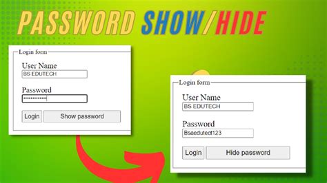 Level Up Your Development Skills Password Hide And Show With Html Css And Javascript Password