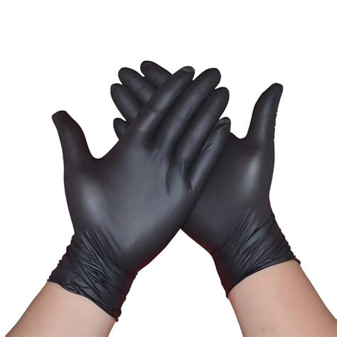 Guantes De Nitrilo Color Negro Talla L Caja De 100 Unidades SM