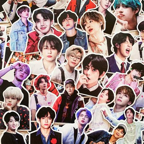 Bts Sticker Pack 100 Stickers Bts Stickers Set Bts Decals Etsy